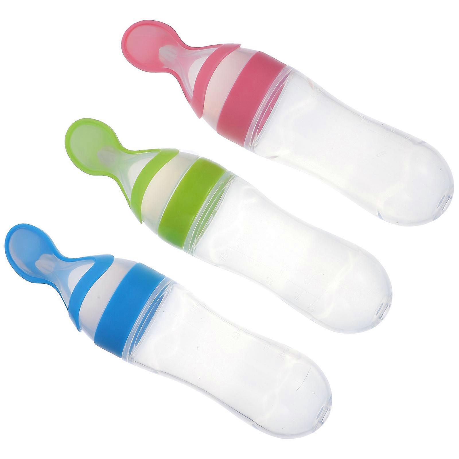 Rice Paste Bottles Baby Squeezing Feeding Bottles for Infant Feeding 3Pcs