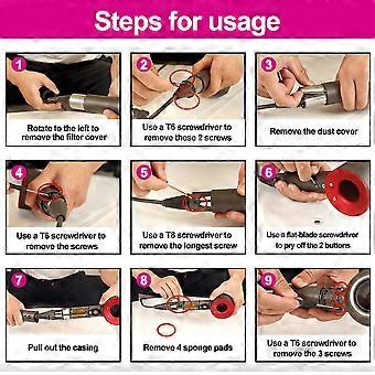 6x Universele accessoires voor haardrogers HD01/02/03/04/07/08/15 1,8 m netsnoer EU-stekker