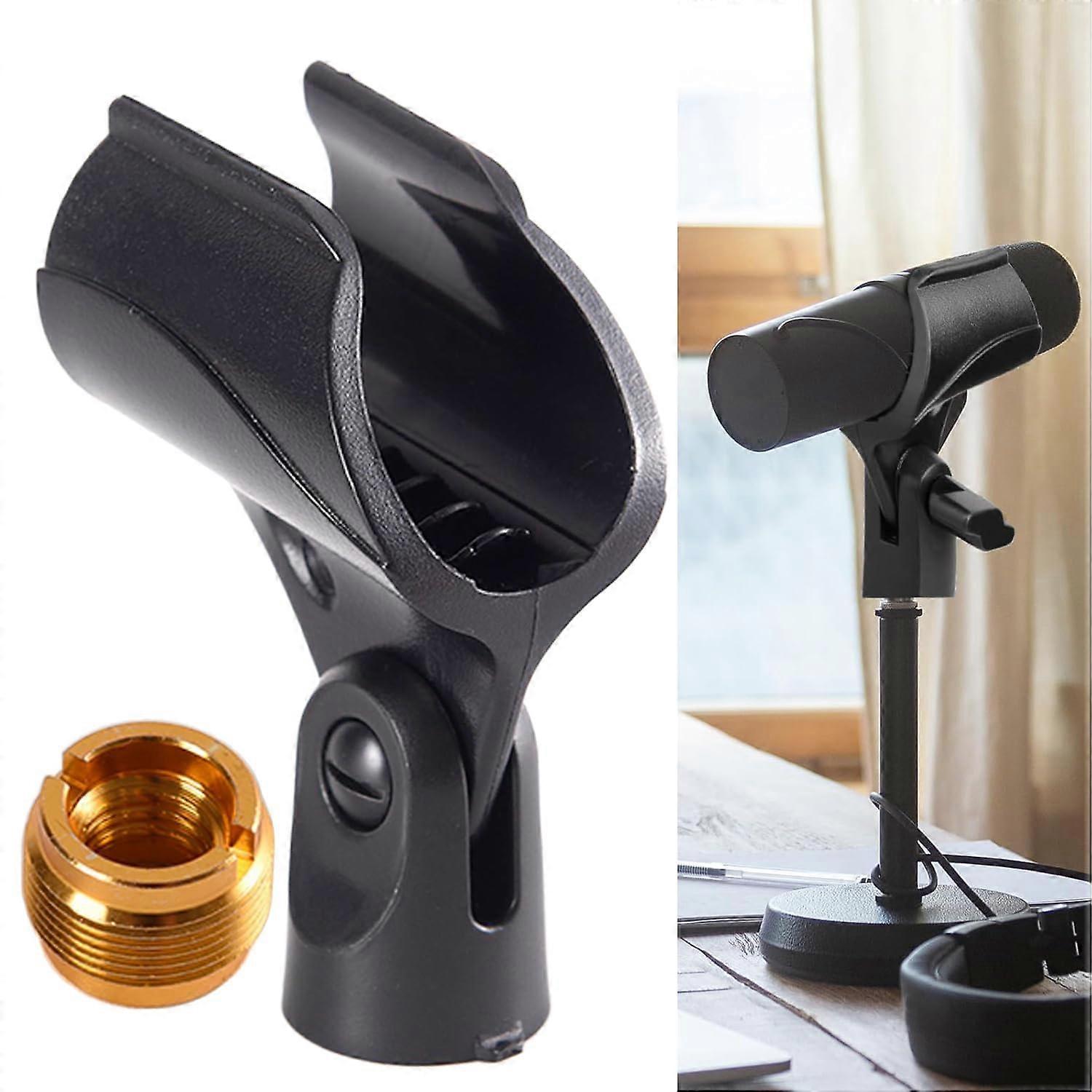 Adjustable Microphone Clamp for Stand, Universal Holder, Compatible with Wireless and Handheld Microphones, 1 Pack