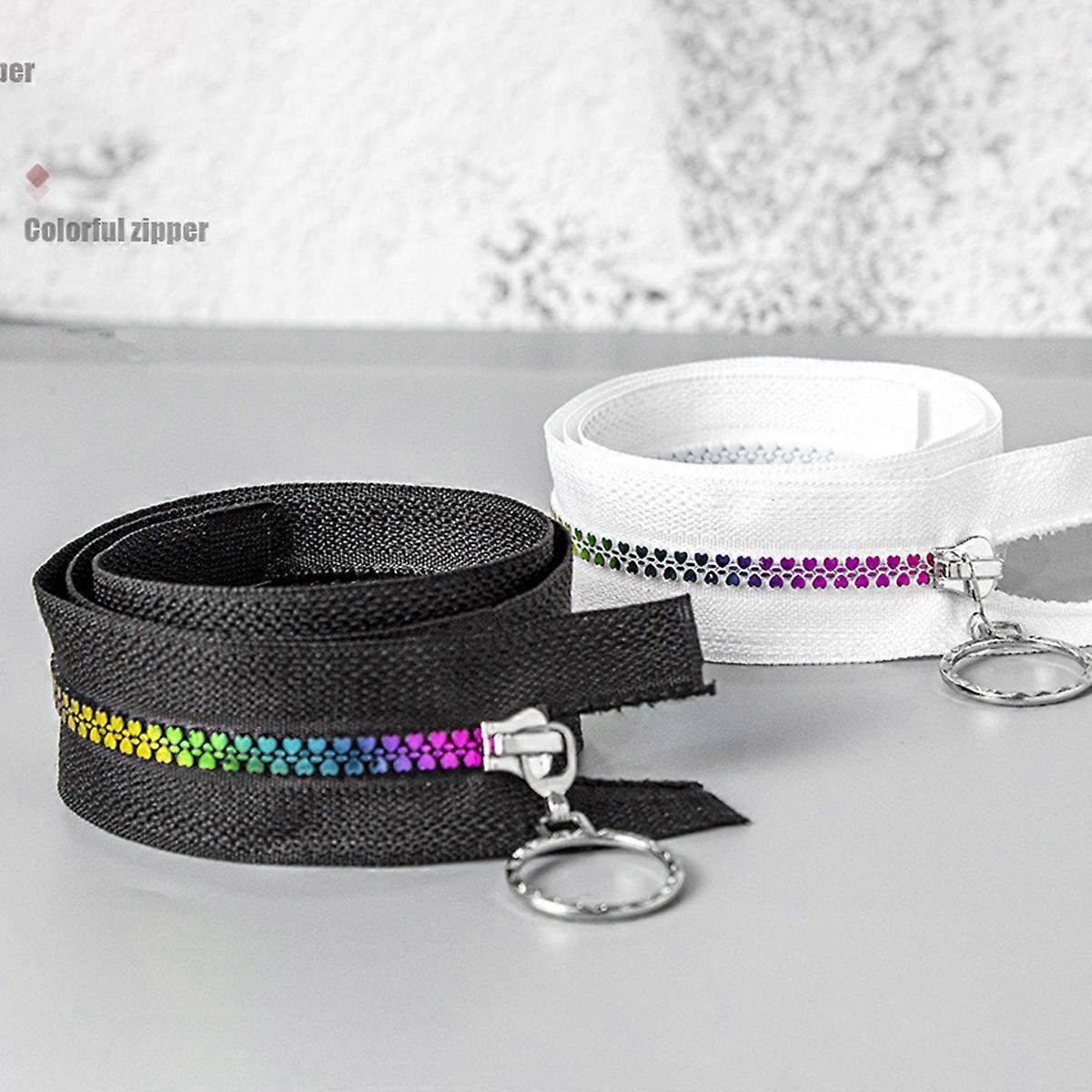 (10pcs)5# resin single open 60CM love tooth zipper closed tail plated colorful children's zipper single end open tail