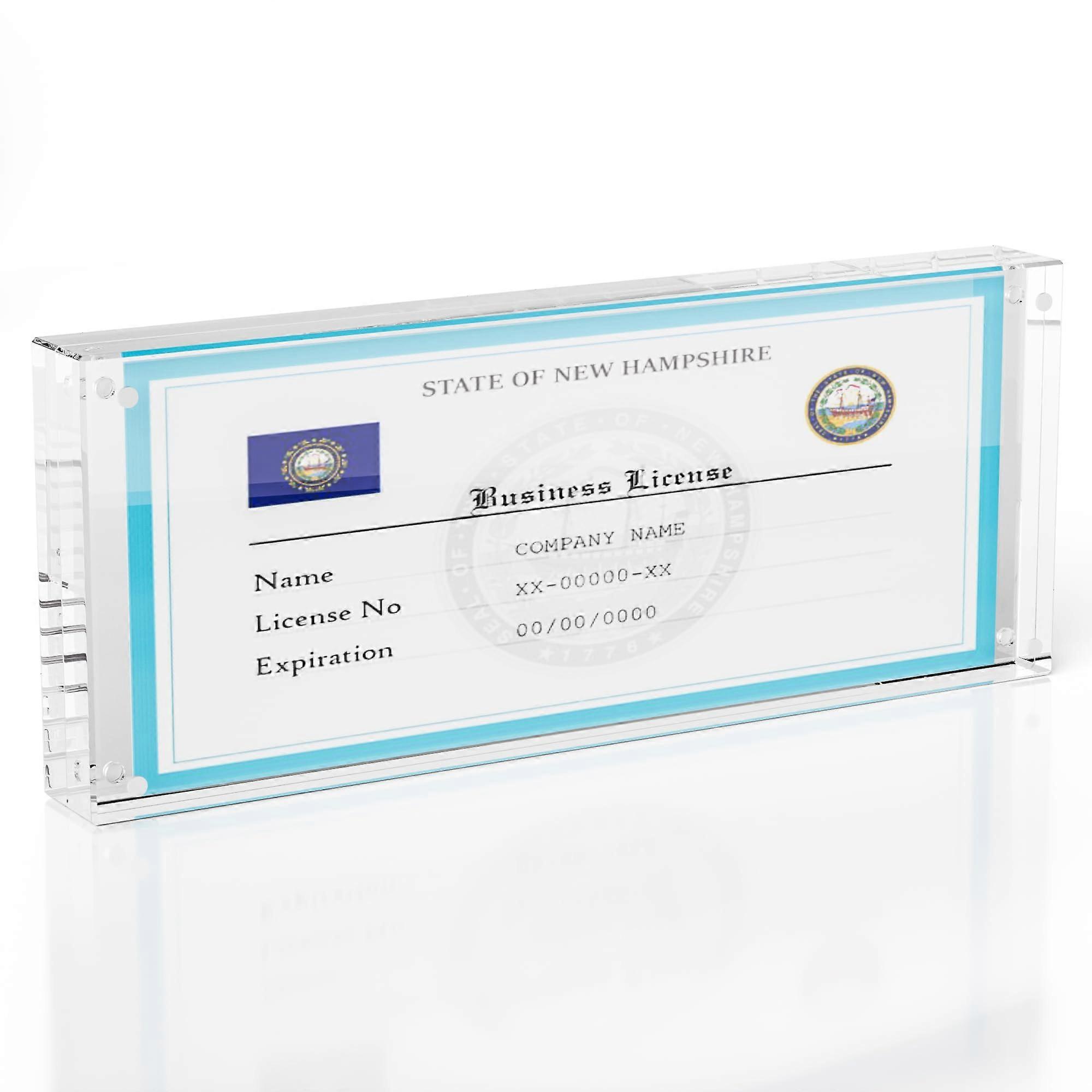Acrylic Certificate Frame 4x9 Clear Display for Business License or Panoramic Photo 10x4 Inch