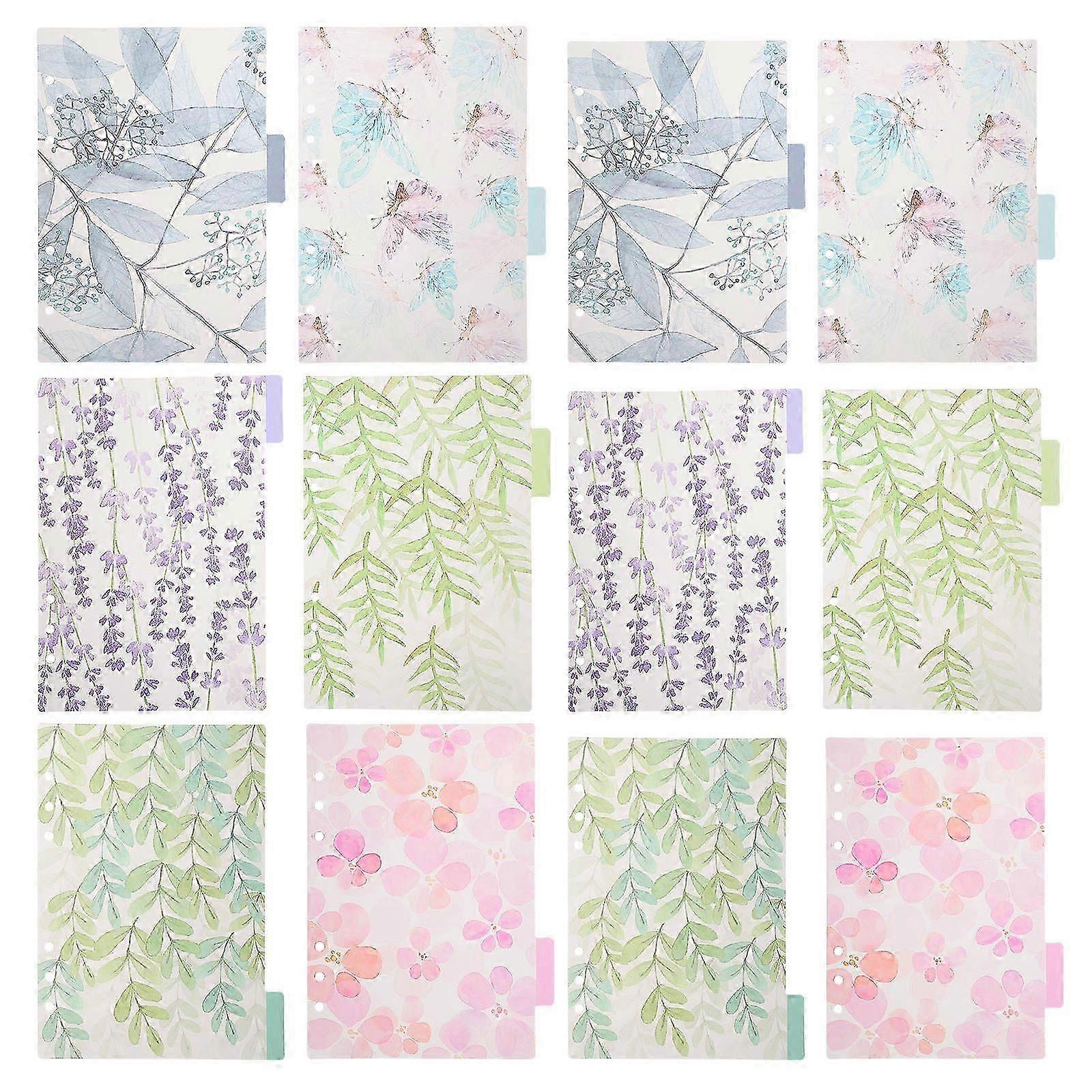 Plastic Dividers Aesthetic Binder Index Tabs Rectangular Transparent Design For Notebooks Office Work Assorted Color A5 2 Sets