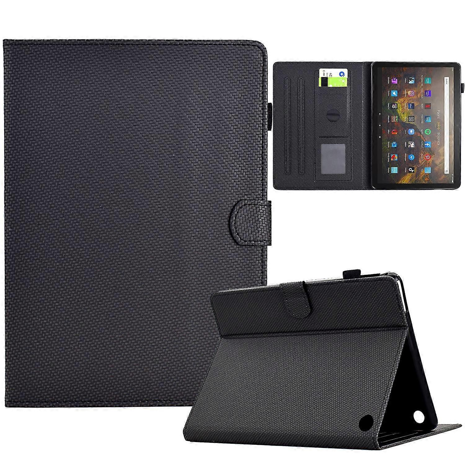For Amazon Fire HD 10 Plus (2023) Case Carbon Fiber Texture PU Leather E-Reader Cover