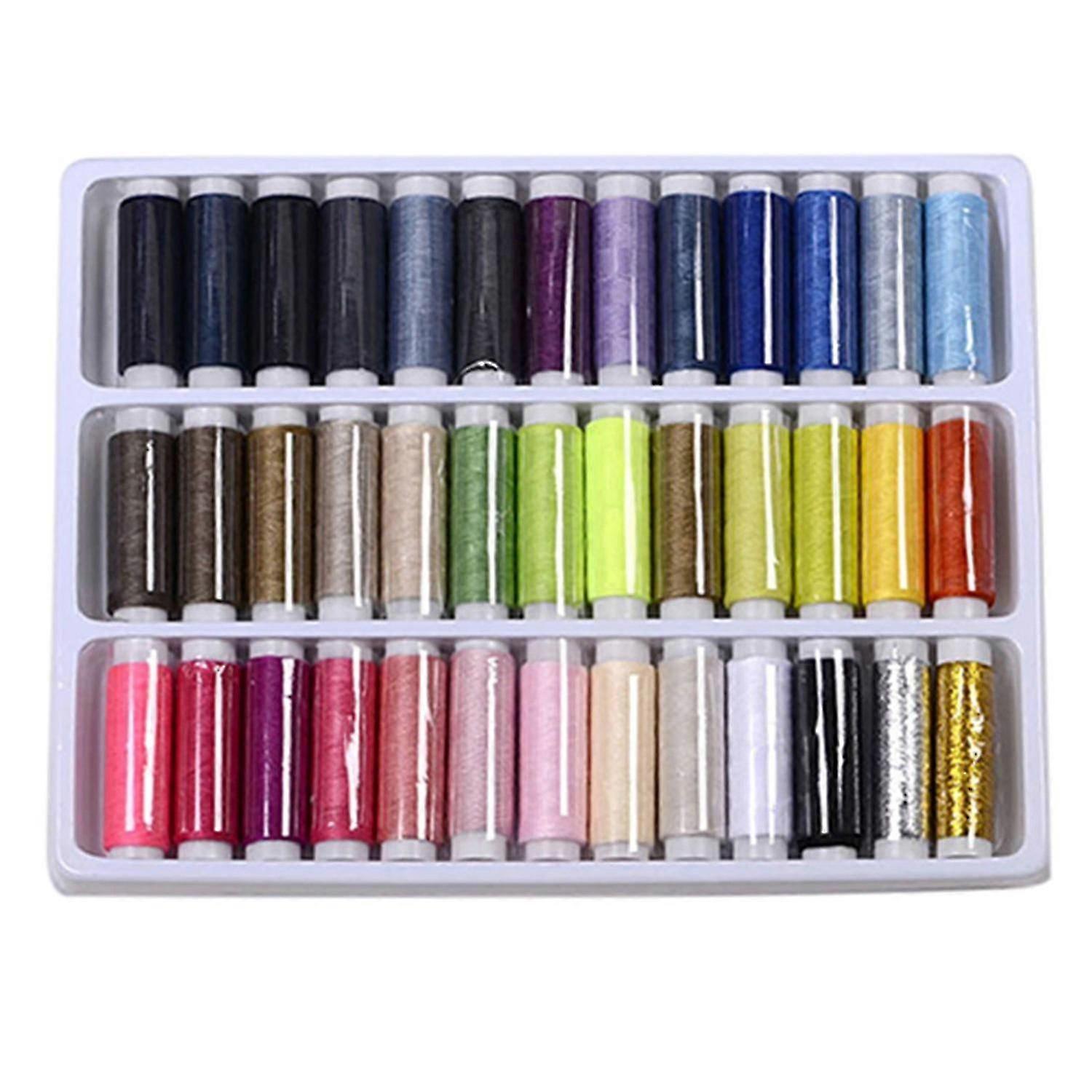 39Pcs Sewing Thread Mixed Colors Convenient Polyester Yarn Sturdy Stitching Thread for Home