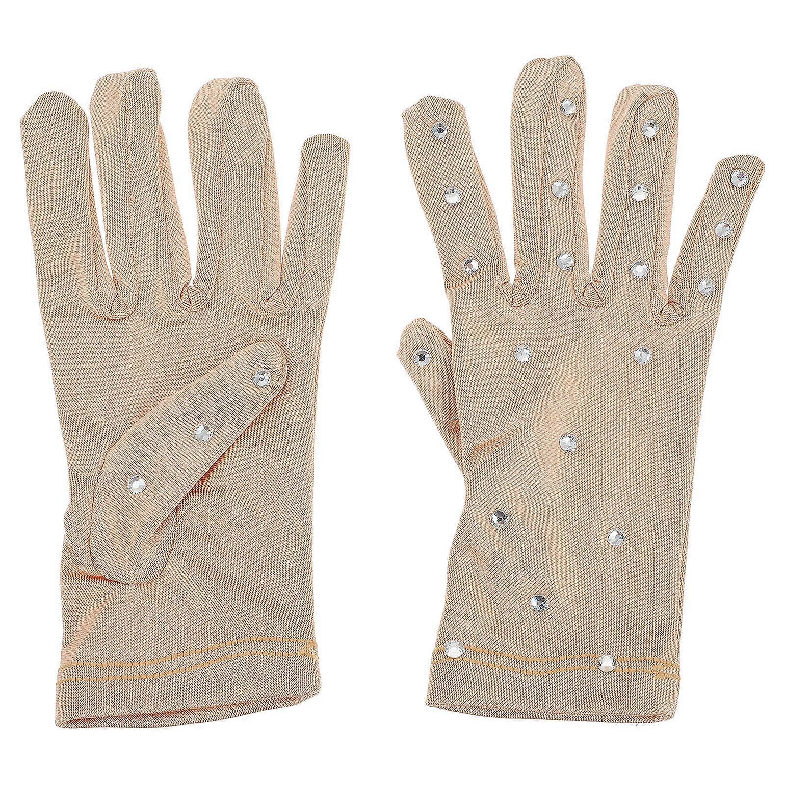 1 Pair of Durable Figure Skating Performance Gloves Rhinestone Skating Gloves