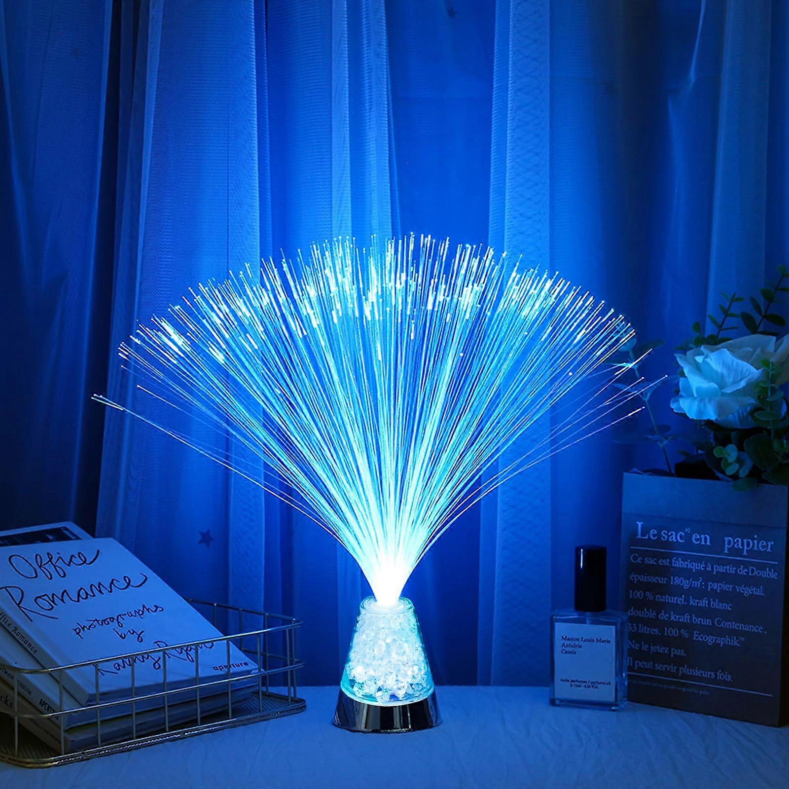 Fiber Optic Lamp with Cone Base Color Changing LED Night Light for Home Decor