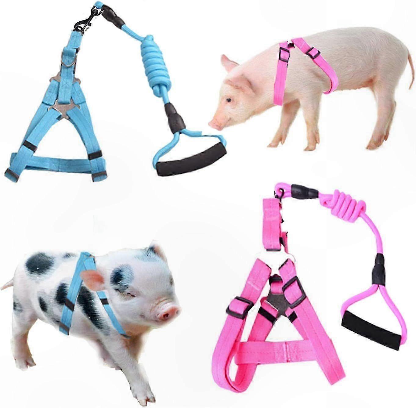 Adjustable Mini Pig Harness Set with Leash for Small Pets