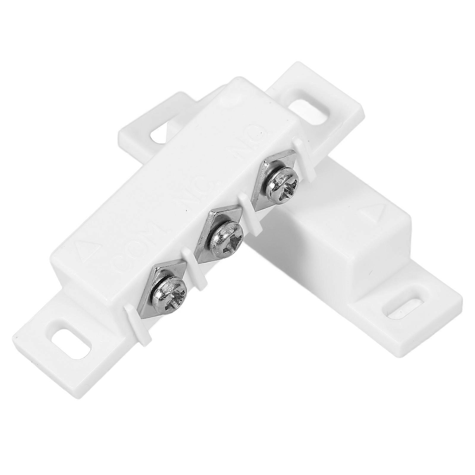 Door Open Alarm Sensor for Security Protection 1Set White ABS