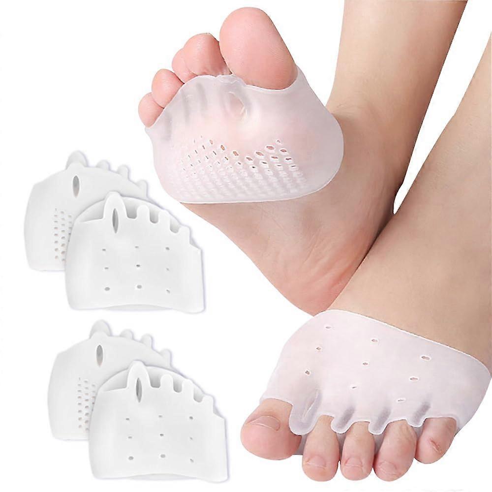 Toe Separators 2 Pairs Soft Silicone Gel for Overlapping Toes and Foot Alignment White 4pcs