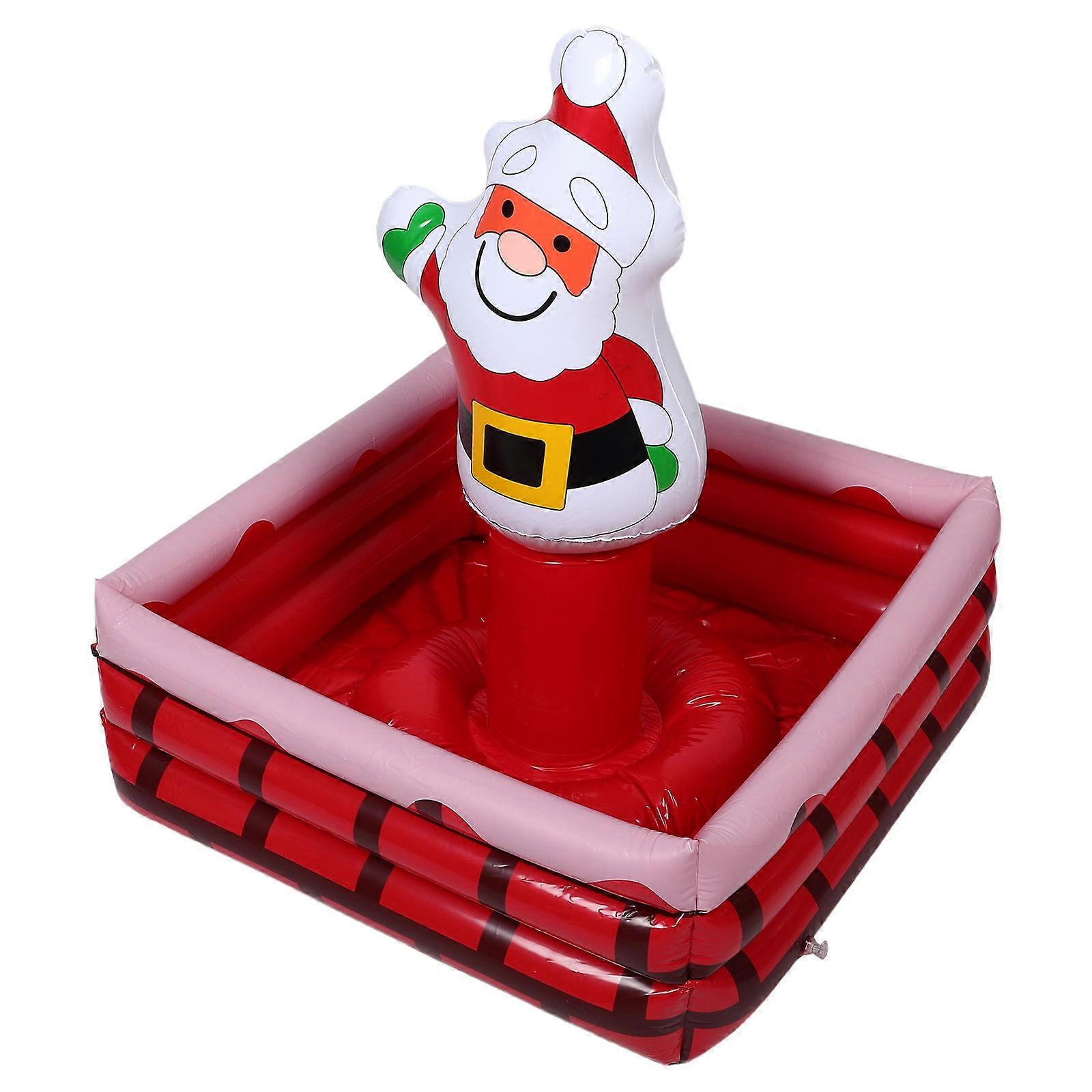 Inflatable Santa Cooler Designed For Summer Events Red Plastic Beverage Cooling 1Pcs