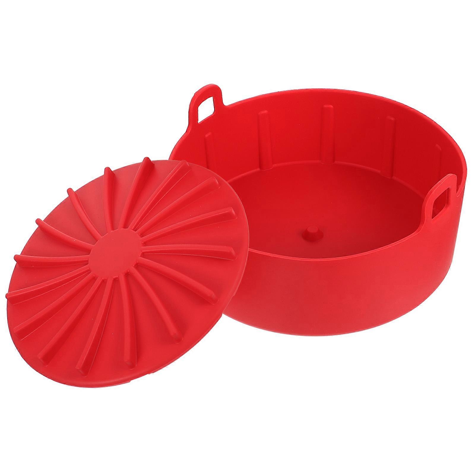 Silicone Bakeware Air Fryer Pan for Multipurpose Baking 1Pcs Red