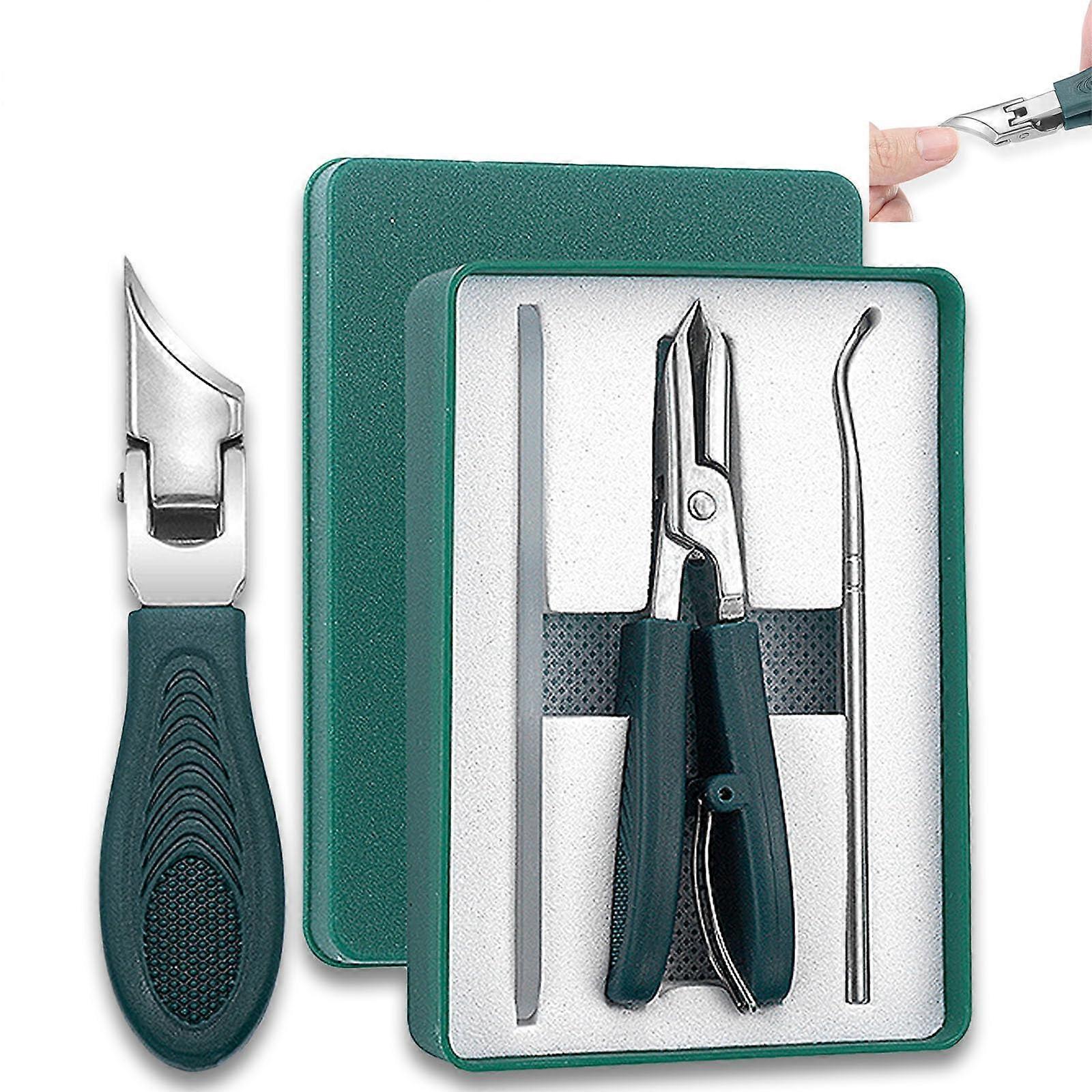 Ingrown Toenail Clippers 3Piece Eagle Beak Set with Precision Angled Blades for Thick Nails
