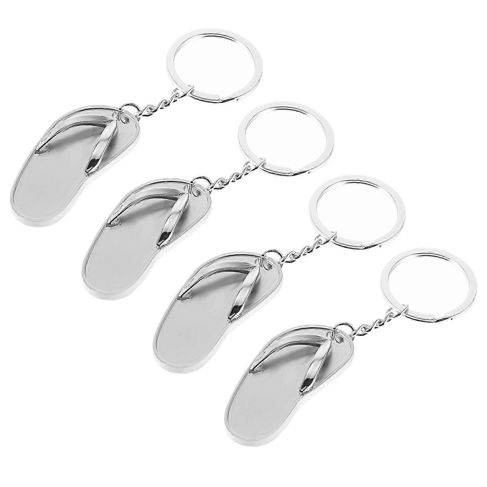 Shoe Keychains Zinc Alloy Slipper Shape Everyday Use 4Pcs
