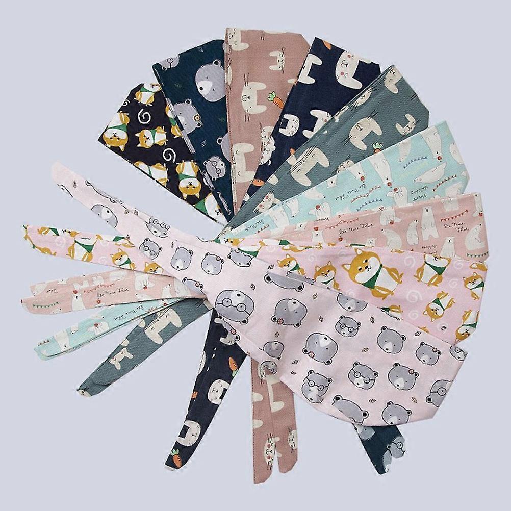 Print Breathable Work Hat Creative Doctor Nurse Protector Multi 29*15cm Sweat Absorption 1Pack