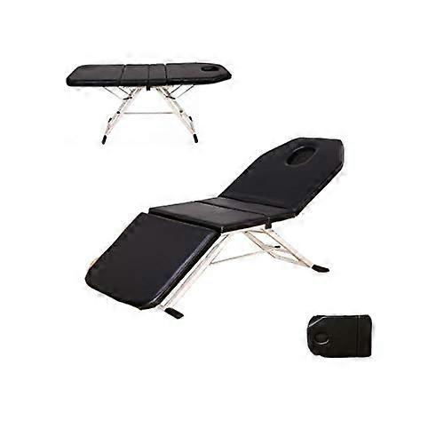 Portable Folding Massage Table Adjustable Height PU Leather Spa Therapy Beauty Bed