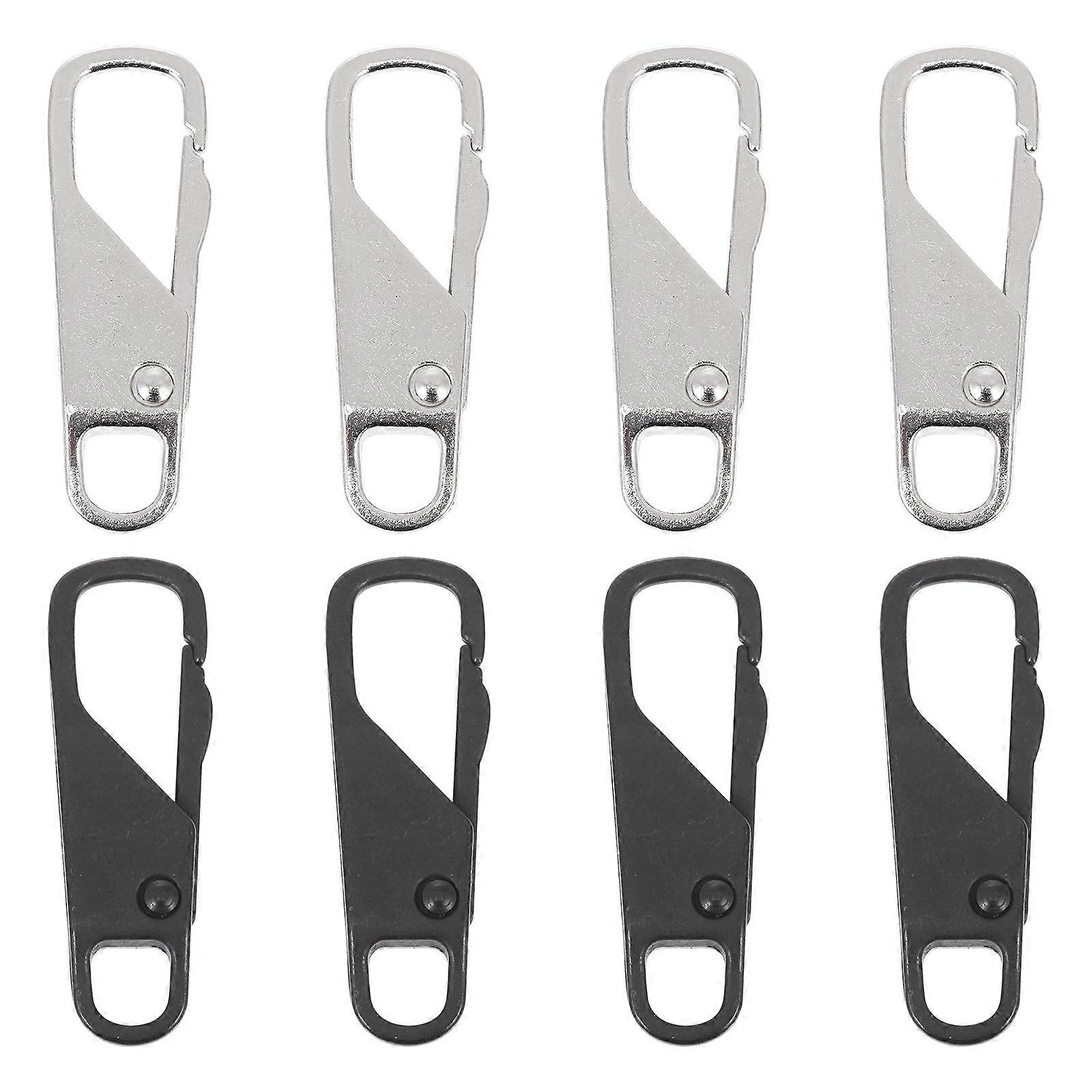 Silver Zipper Puller Tabs Durable for Repair Use 16 Pieces