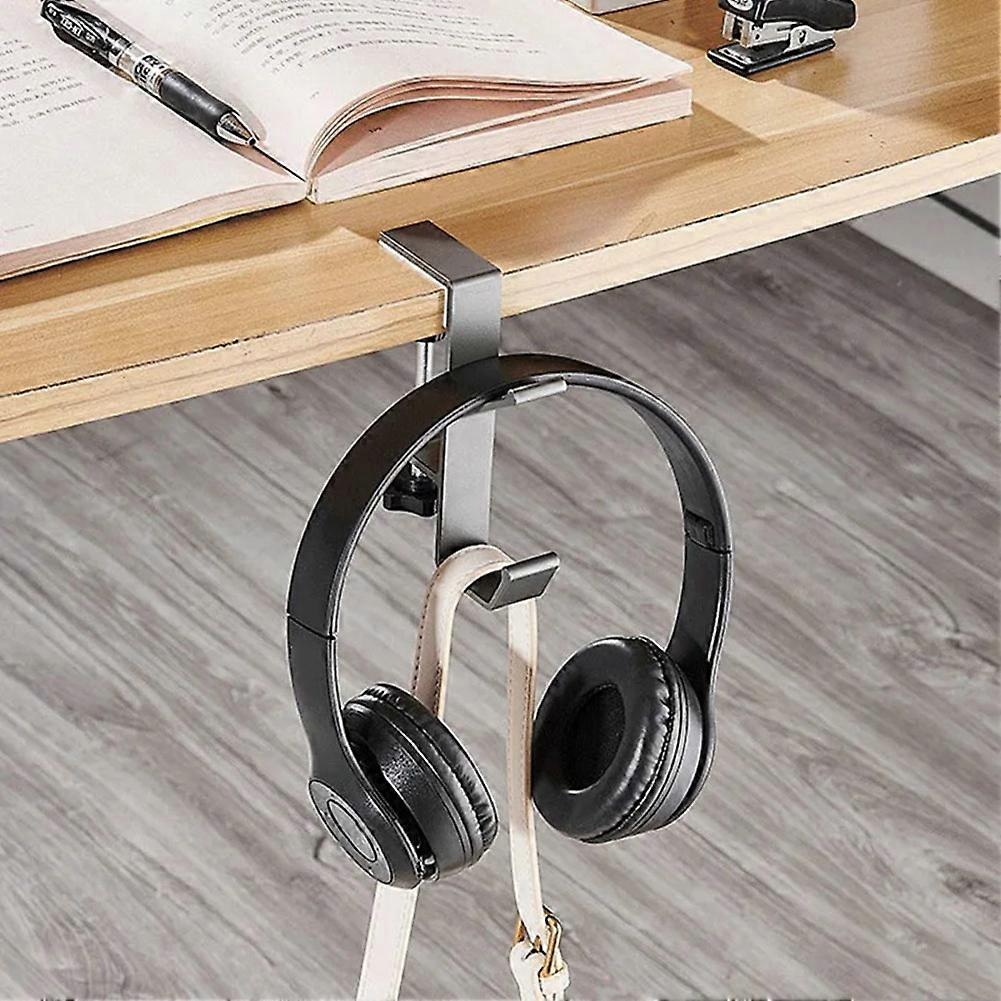 1 Piece Adjustable Table Side Hook, Gaming Headset Table Hanger Backpack Storage, Hook Stand Without Drilling,Black