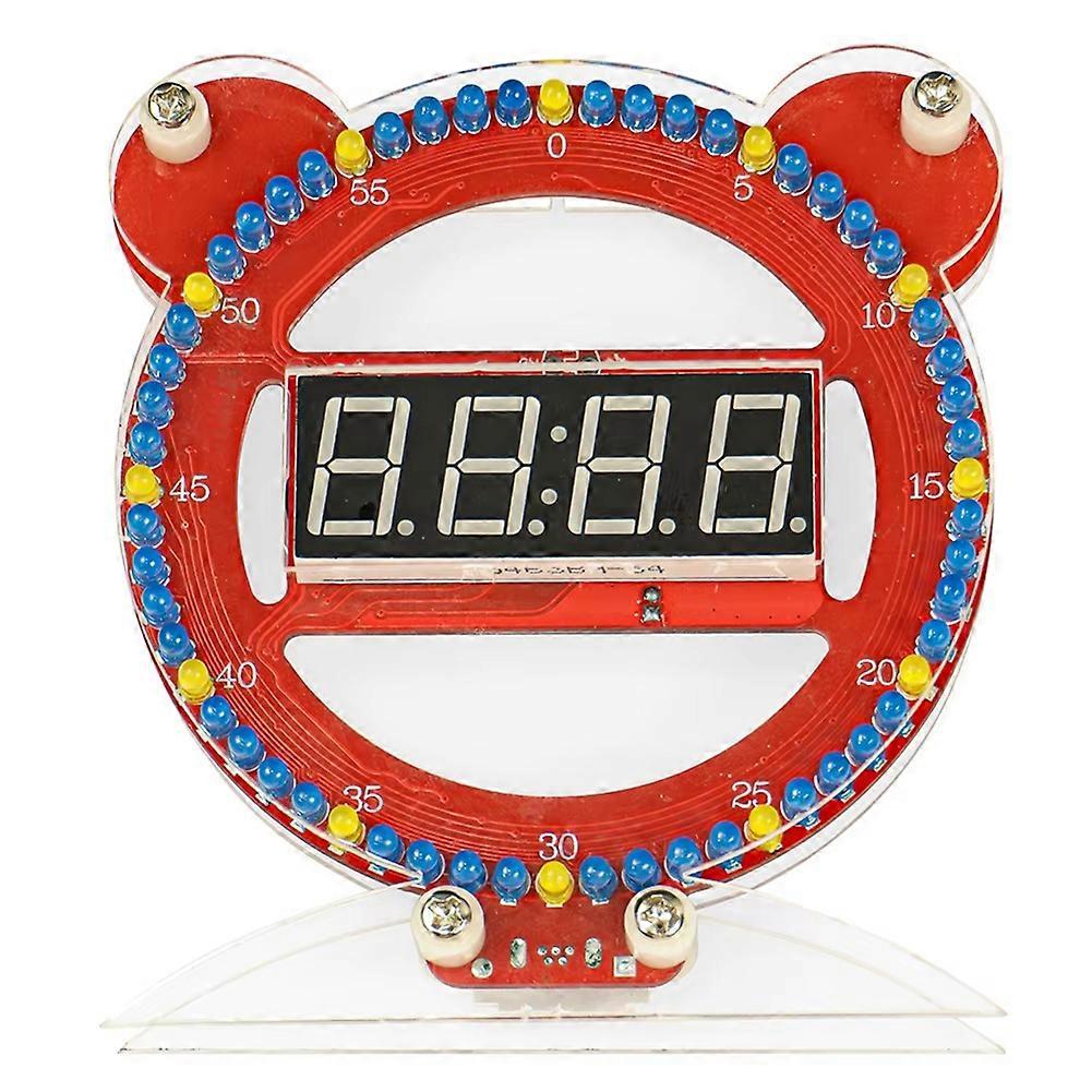 DIY Electronic Clock LED Digital Tube Bear Clock Electronic Kit Microcontroller Soldering Kit Making Project