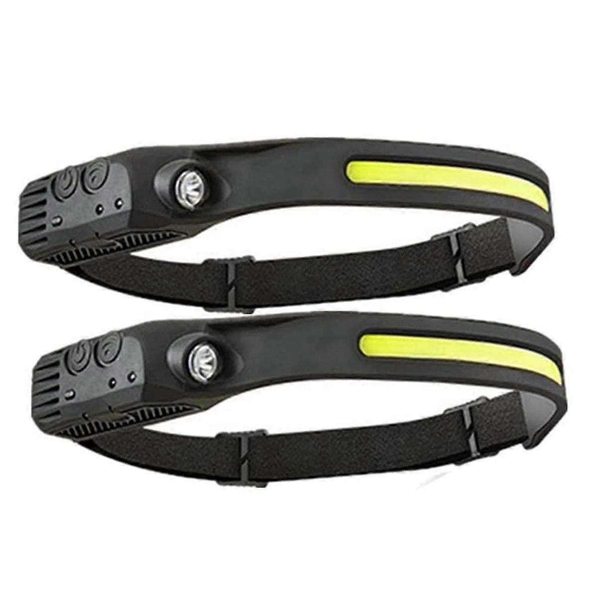 2Pack Luxelight LED Headtorch, 230 Wide Beam, USB Rechargeable, Smart Motion Sensor, Waterproof fo