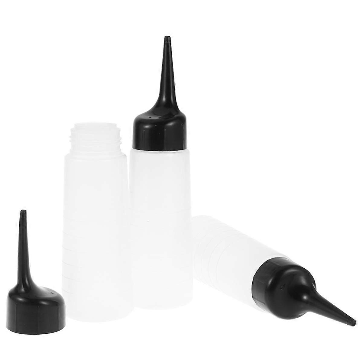 3pcs Hair Dye Applicator Bottles with Measuring Scale for Precise Color Application