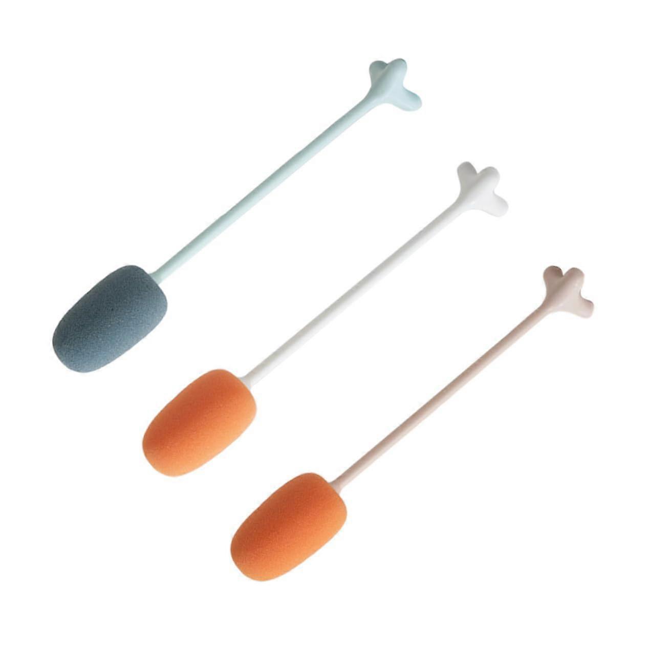 3 Pcs Long Handle Cleaning Brush Set with Durable Sponge for Kitchen Bathroom and Cup Cleaning