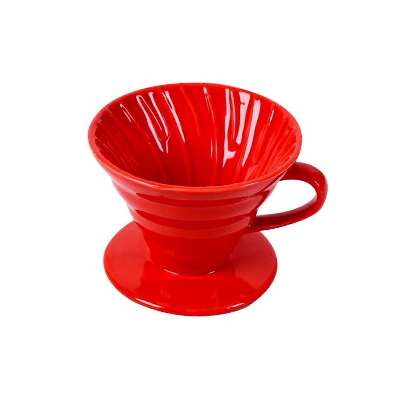Drip Coffee Maker with RustProof Filter Cup, Stylish Red Pour Over Pot for Home Brewing