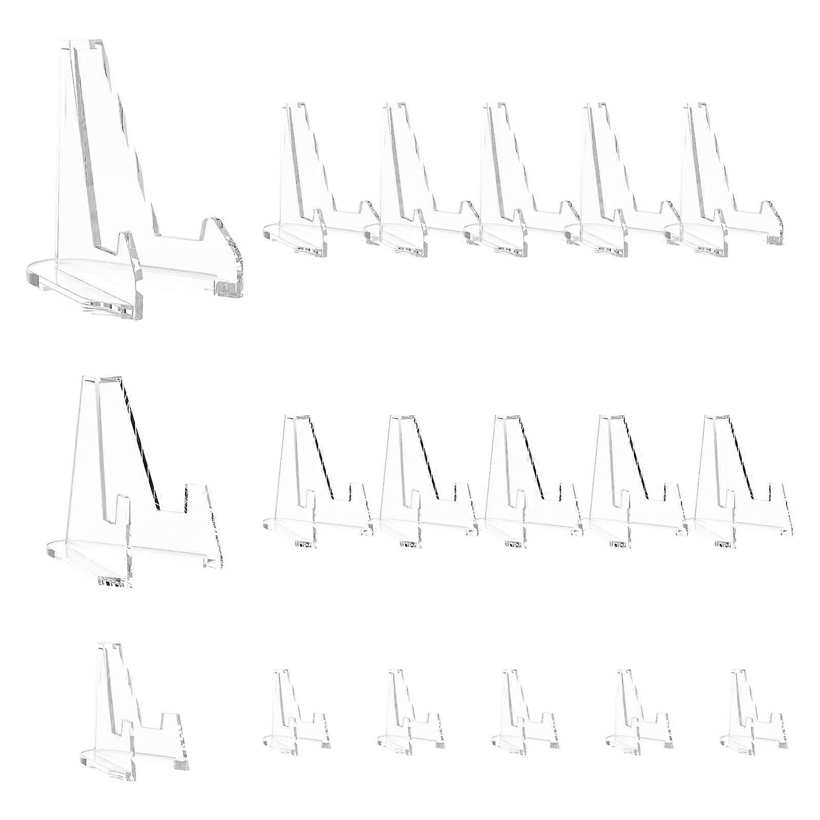 18 Pcs Clear Acrylic Trading Card Display Stand with Stable Triangular Structure for MultiSize Cards