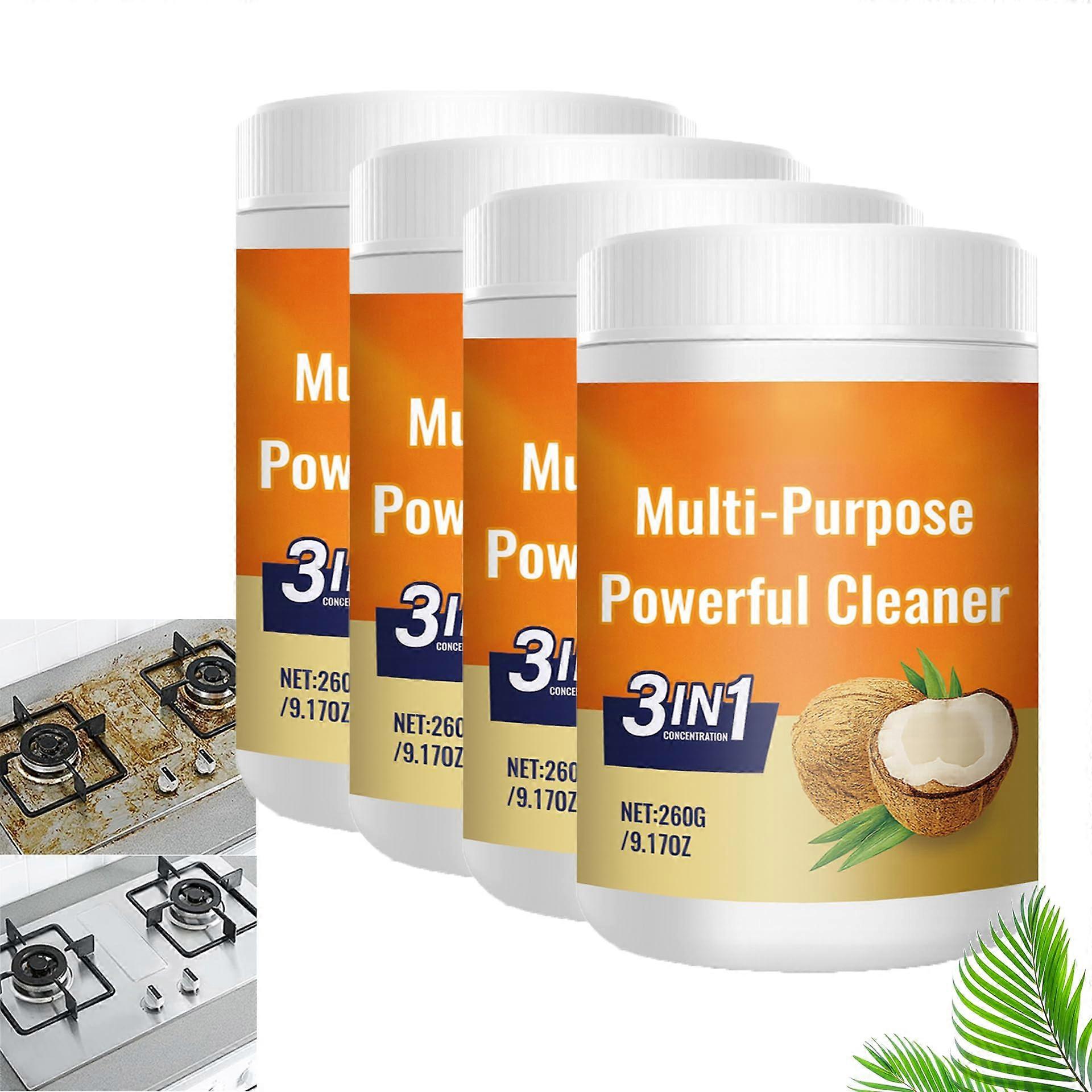 All Purpose Cleaner Coconut Oil Paste, Powerful Multi Surface Degreaser for Kitchen and Bathroom, 4PCS