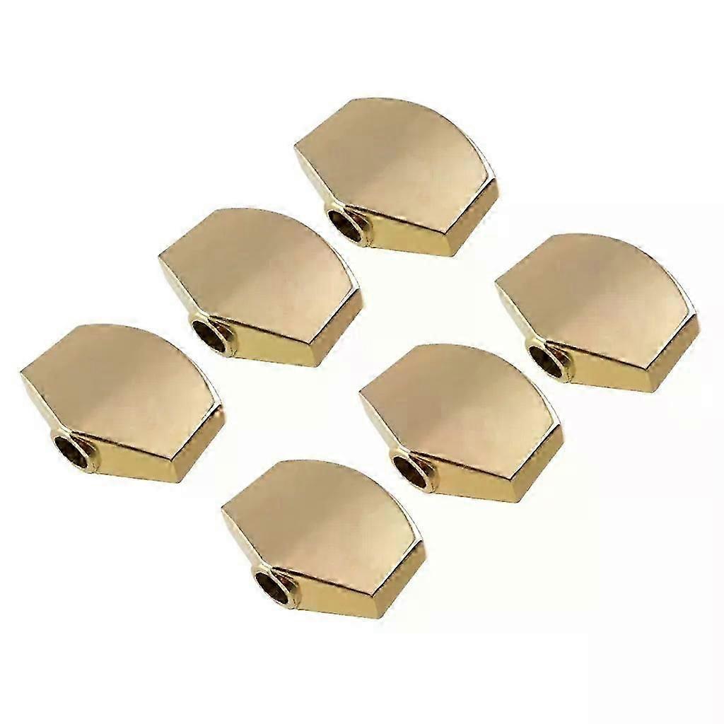 Six guitar tuning screws, tuning knobs, spare mechanical knobs, pentagonal shape, suitable for acoustic guitars.