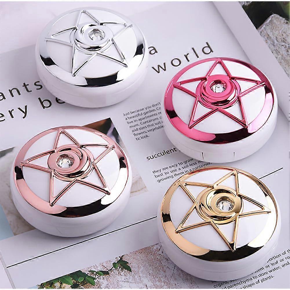 Contact Lens Case Travel Kit with Mirror and Tools, 2 Pack Cute Compact Storage Holder