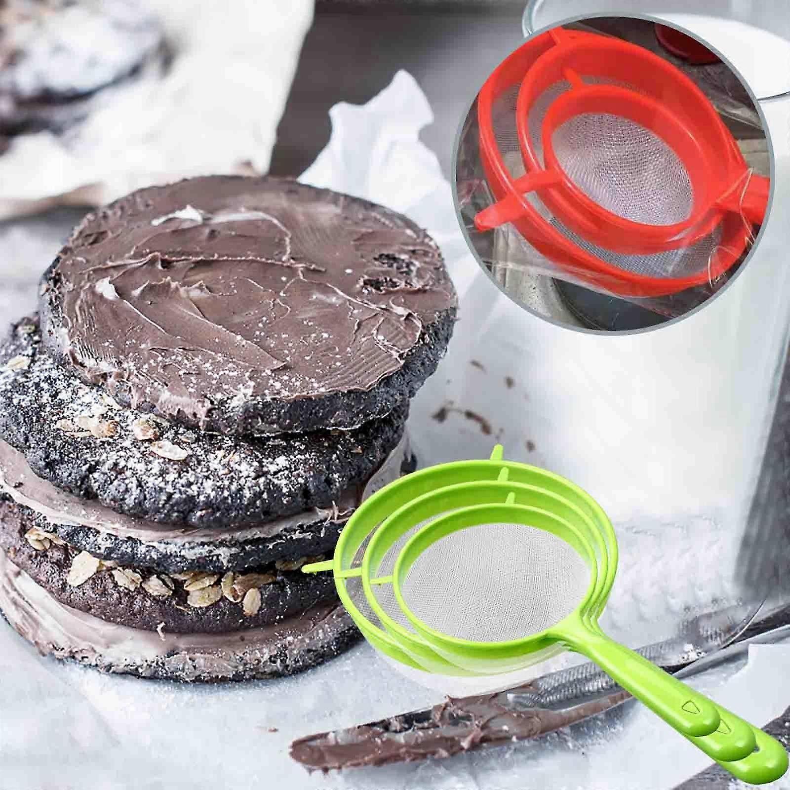 Kitchen Gadgets 3Pcs Mini Small Plastic Mesh Scoop Strainer Food Sieve Kitchen