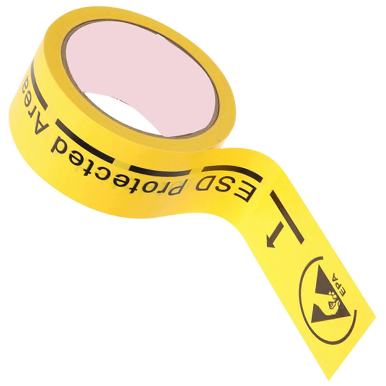 Static Warning Tape Yellow Self Adhesive Sticker for Warning 1 Roll