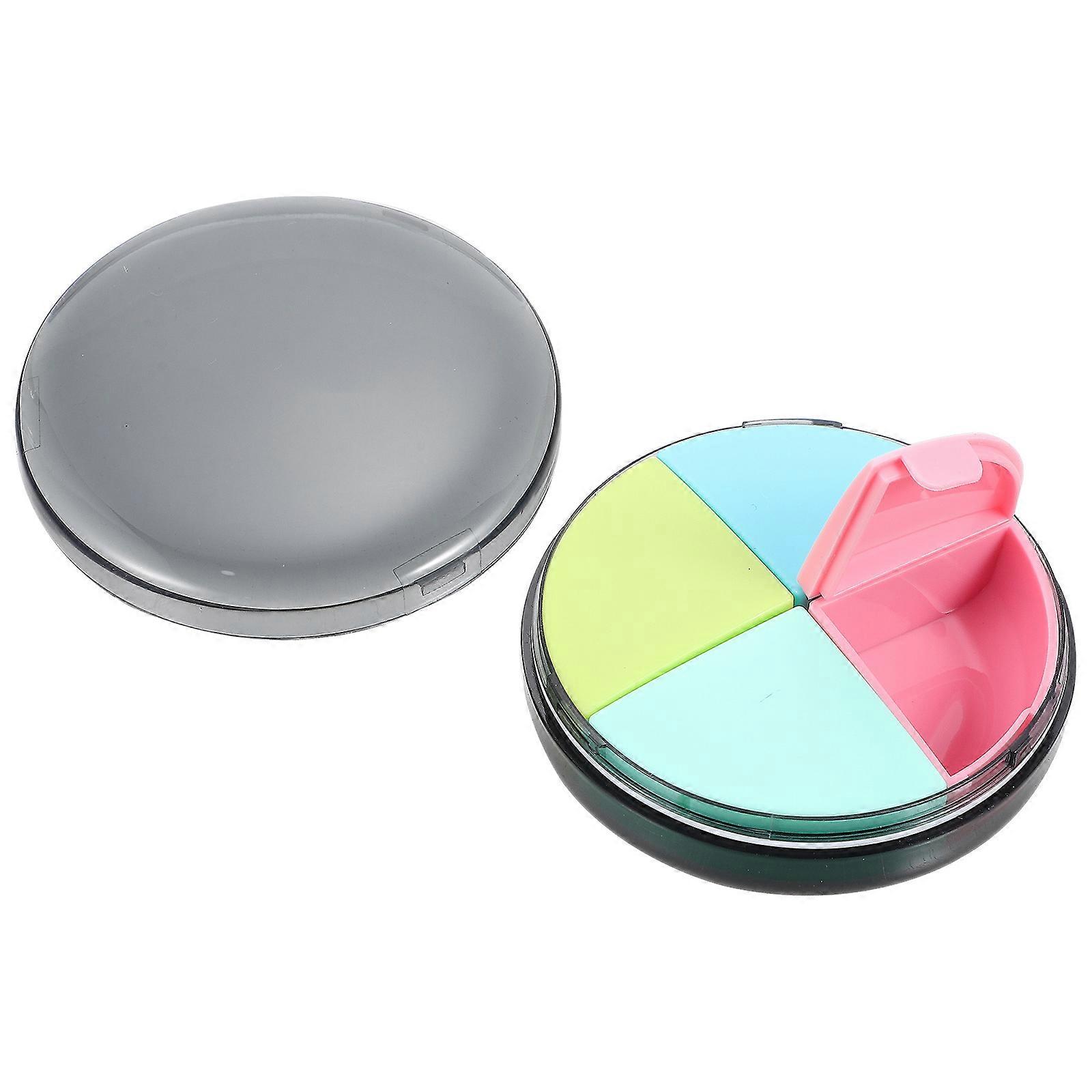 Scratch-Proof Medicine Organizer Round Pills Box Weekly Storage