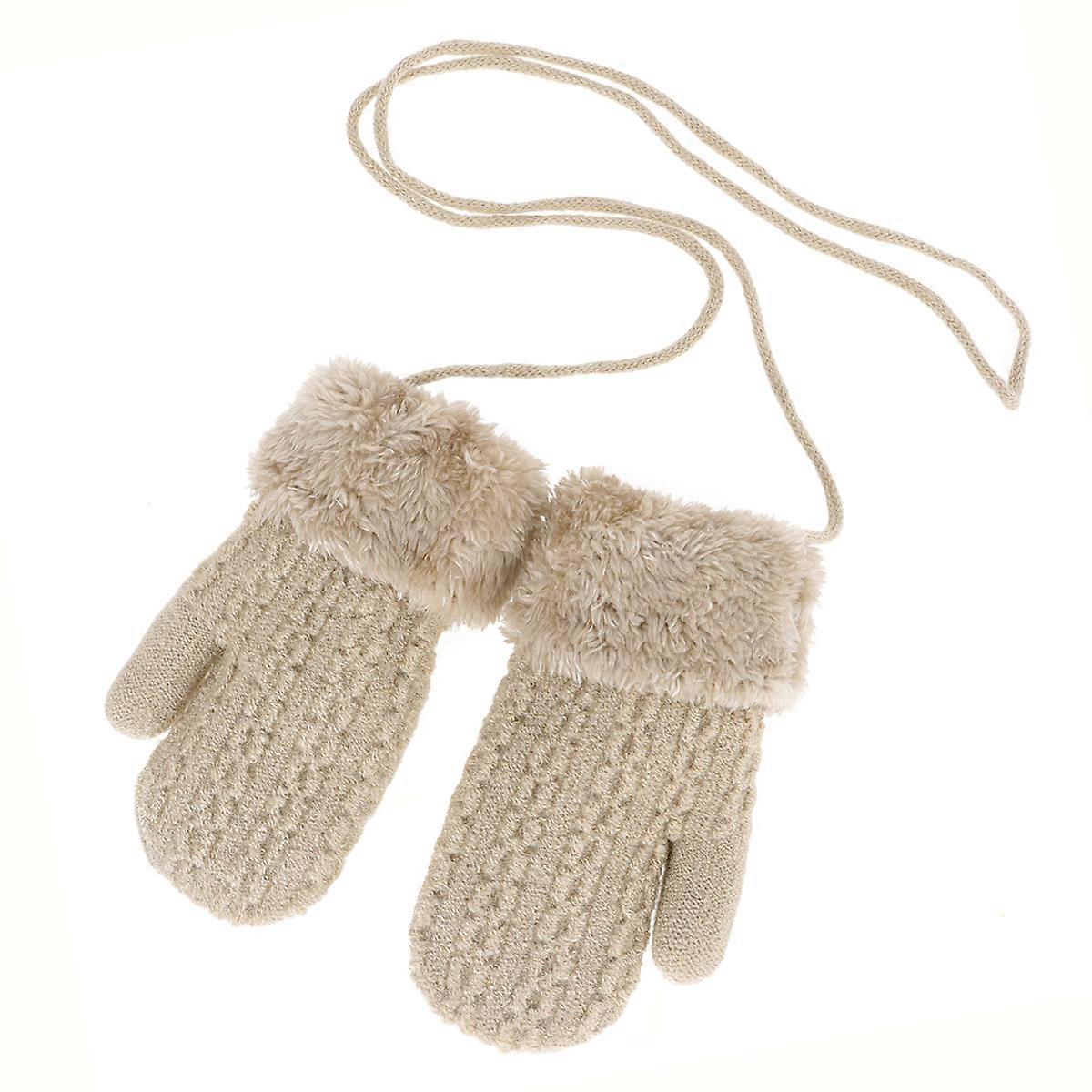 Plush Gloves Kids Winter Gloves for Double Layer Design