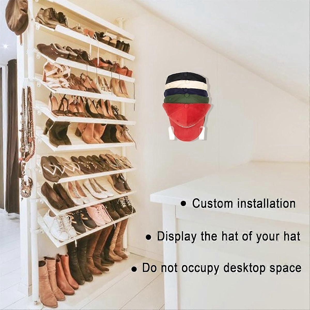 3 Pair Hat Rack Hat Hooks for Wall Hat Holder Transparent