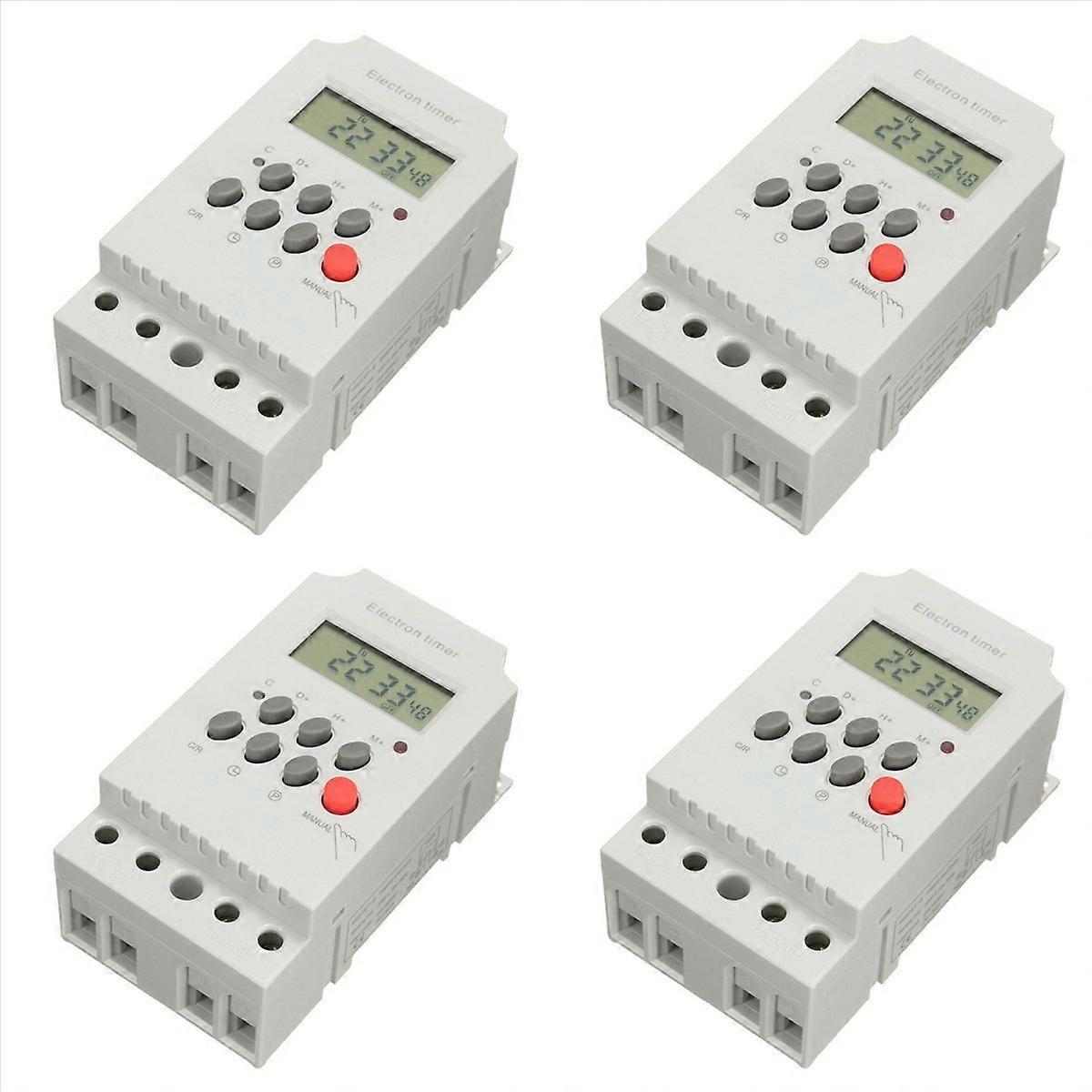 4X KG316T-II Din Rail Microcomputer Time Control Switch Time Control Timer AC 220V 25A DIGITAL TIMER