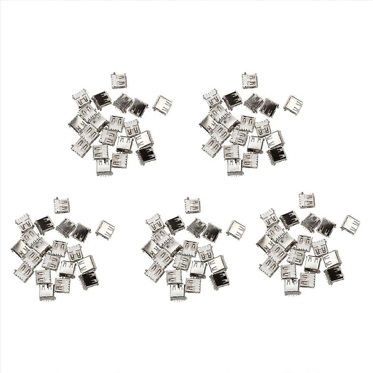 100 Pcs USB Female Type A 4-Pin DIP Right Angle Plug Jack Socket Connector