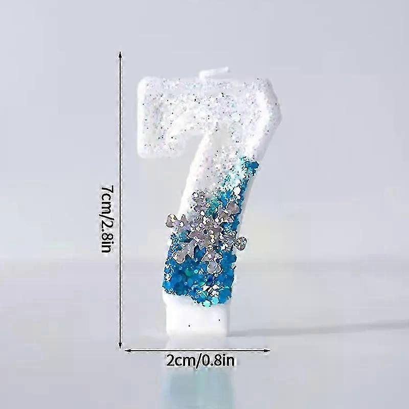 크리스마스 생일 숫자 양초 눈송이 겨울왕국 디지털 양초 0-9 숫자 케이크 토퍼 생일 파티 장식 베이비 샤워