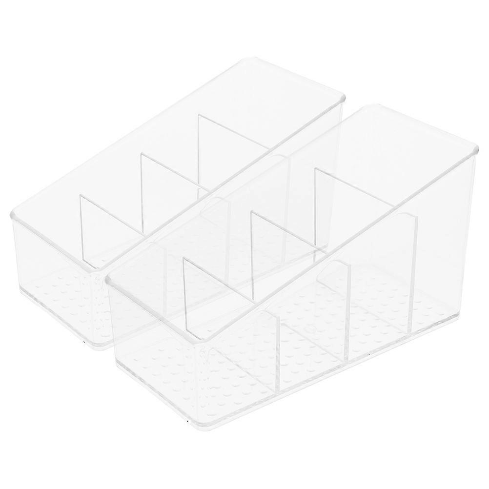 Tea Bag Holder Container with 4 Compartments 8Pcs Transparent Boxes
