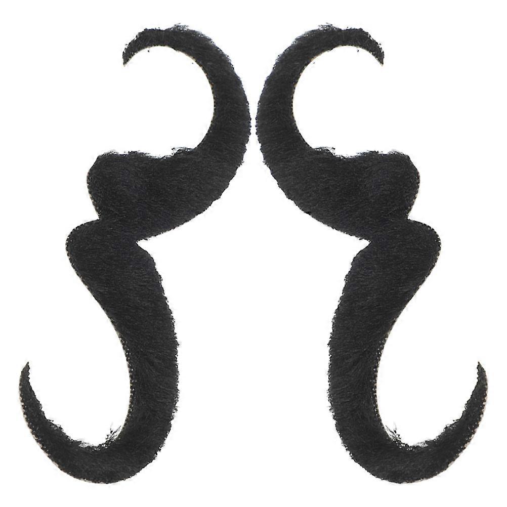 Fake Mustache 2Pcs Handlebar Beard for Men with Durable Adhesive Function