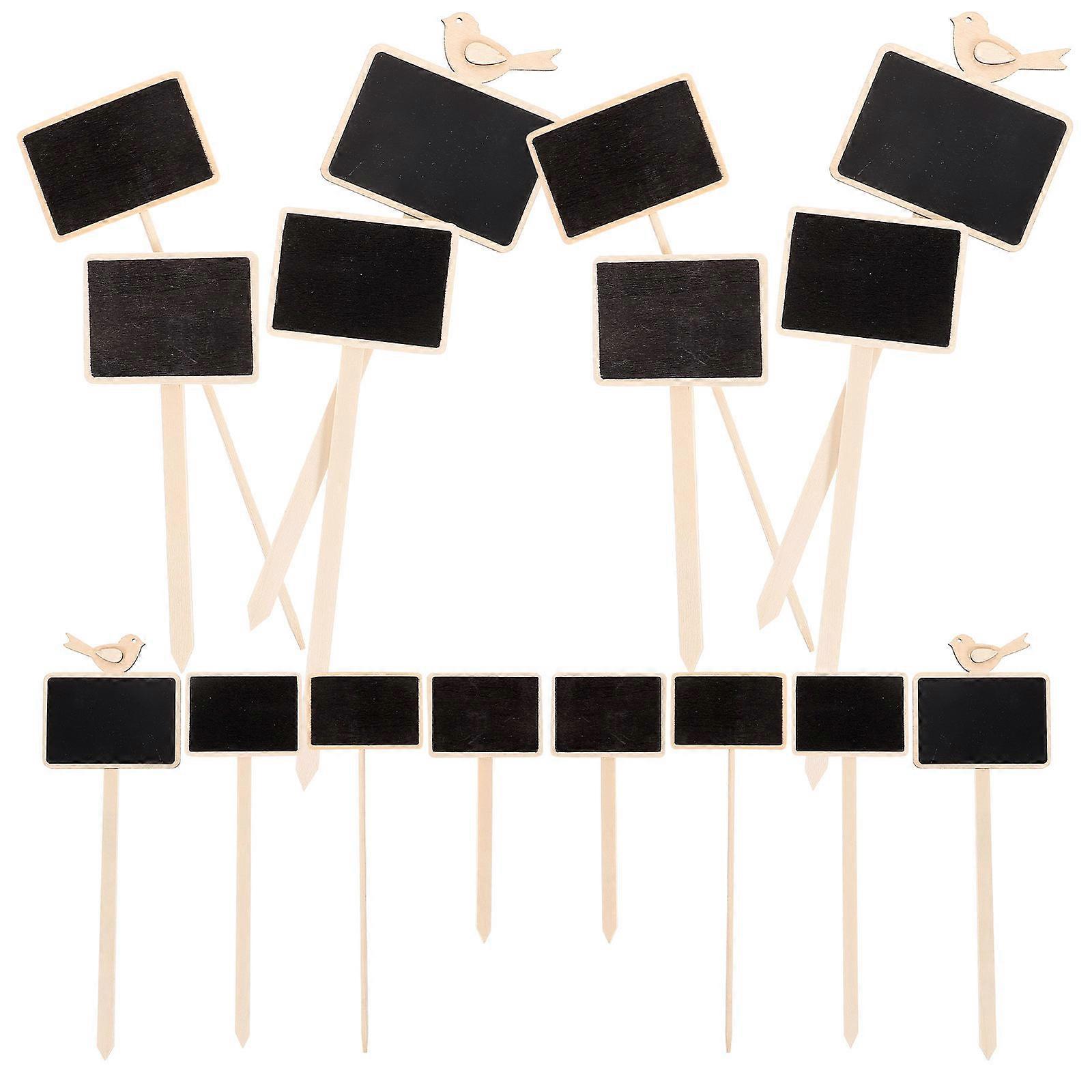 Wooden Chalkboard Stakes Message Board for Writing Use 4Sets Mini Chalkboards