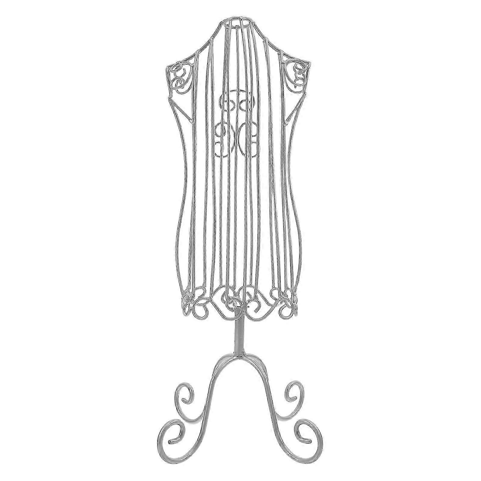 Mini Doll Display Stand Silver Iron Pet Dress Form Holder