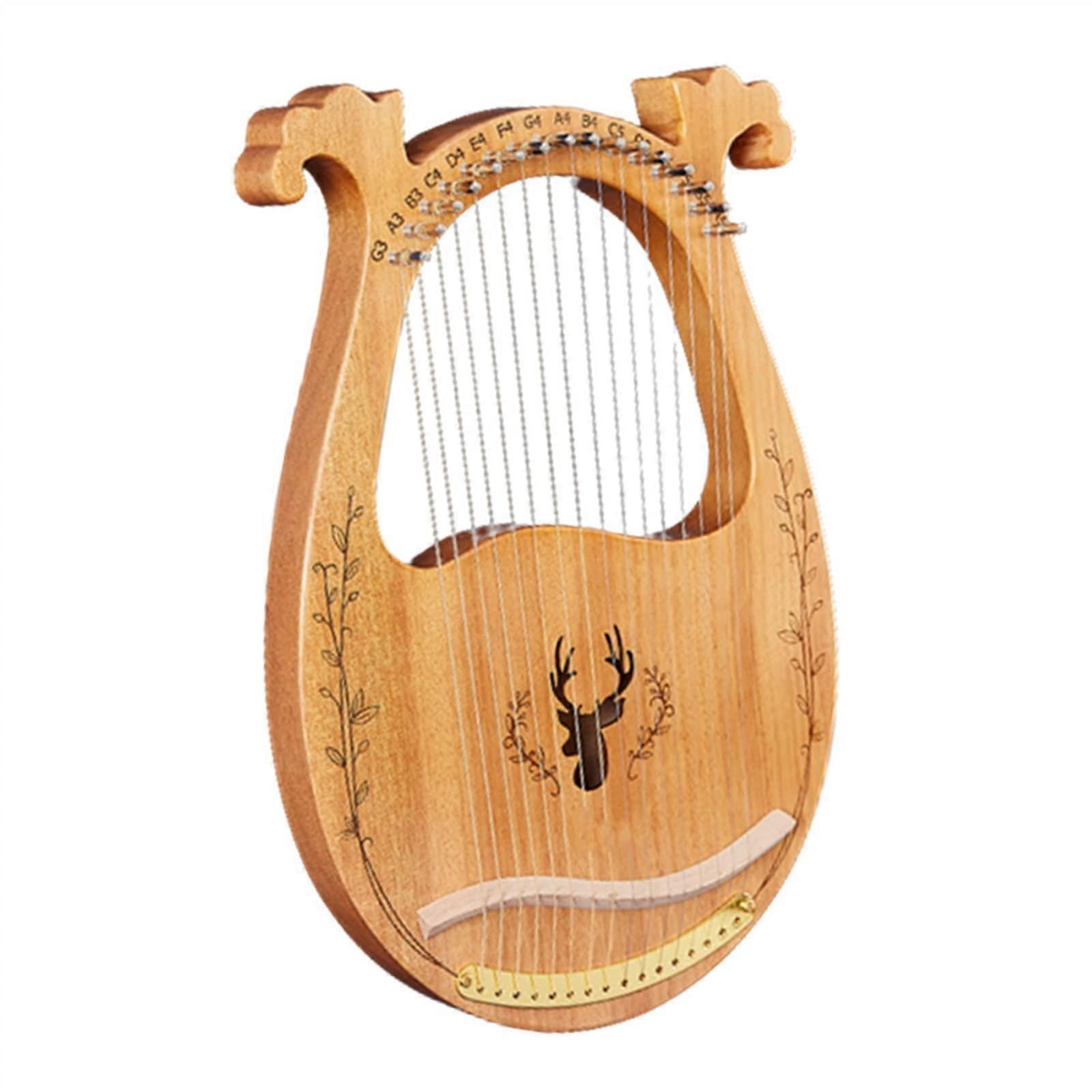 16 String Lyre Harp for Beginners Easy to Learn Compact Instrument for Practice and Performance