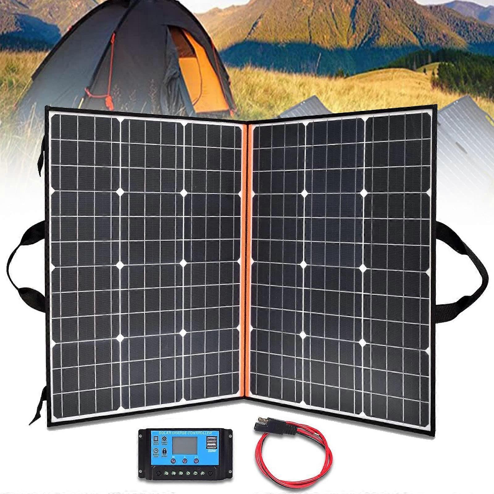 200W Portable Foldable Solar Panel Kit with 40A Controller USB Charging for Camping RV Boat