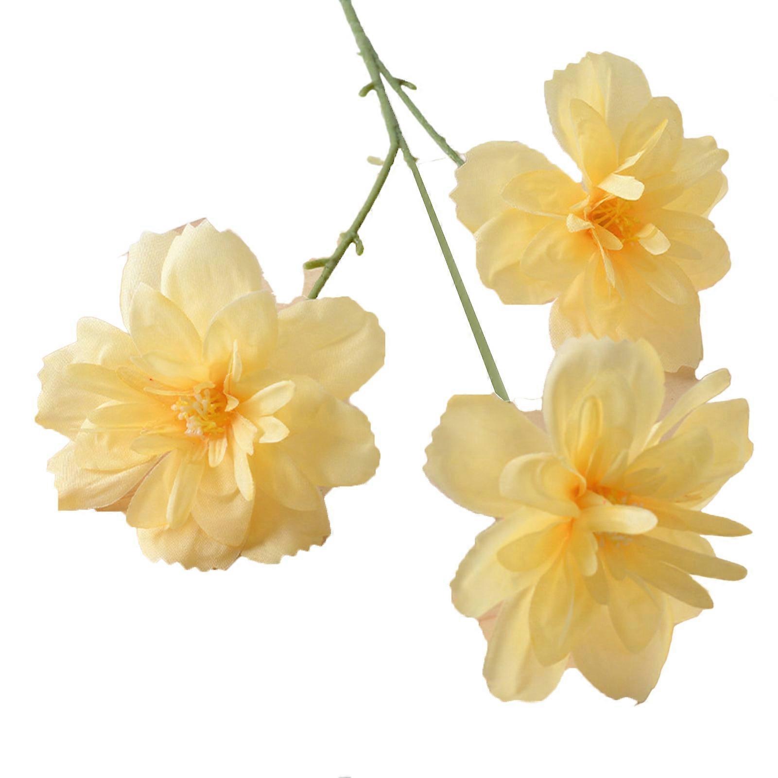 Fleur artificielle en soie à 3 têtes – pour la décoration intérieure et de mariage