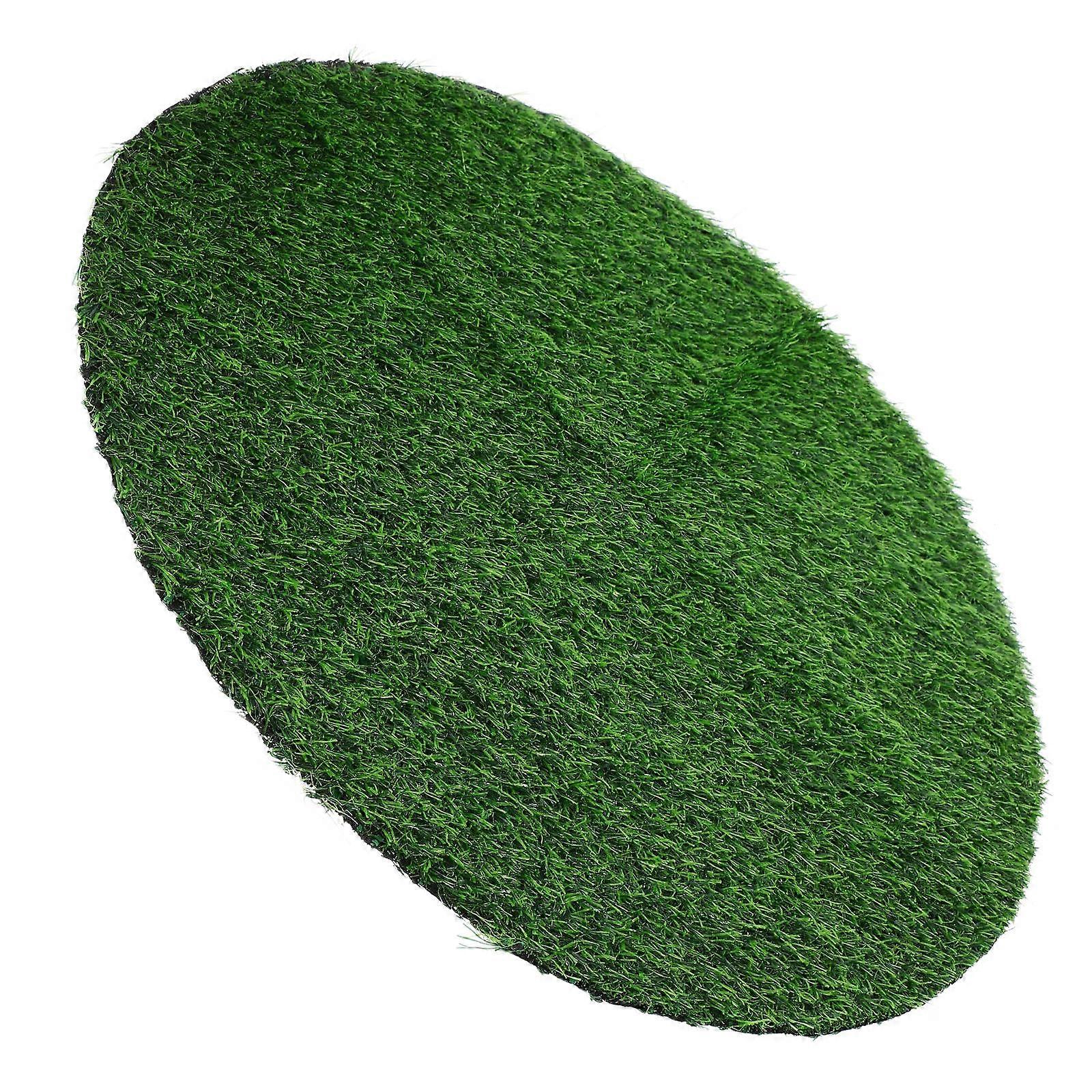 Simulated Grass Round Table Mat Green Artificial Tabletop Grass Mat Decor