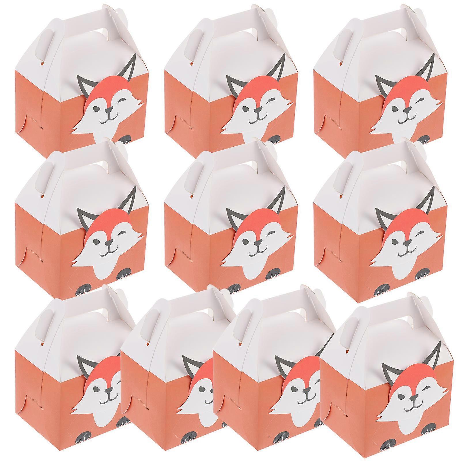 10PCS Cartoon Candy Case Cookie Box Portable Case Animal Pattern Candy Box