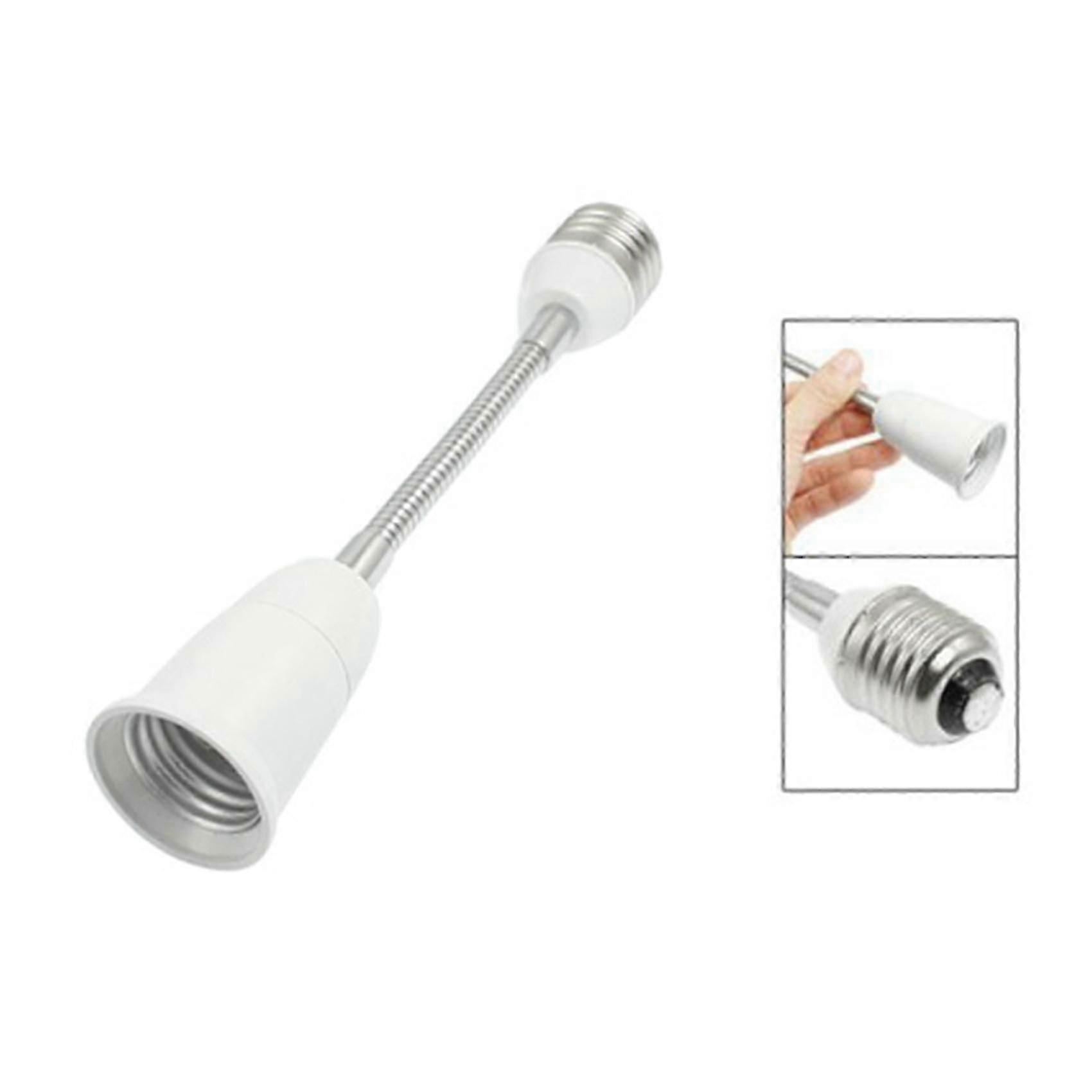 2 Pack 19cm Flexible Goose Neck E27 to E27 LED Bulb Extension Adapter
