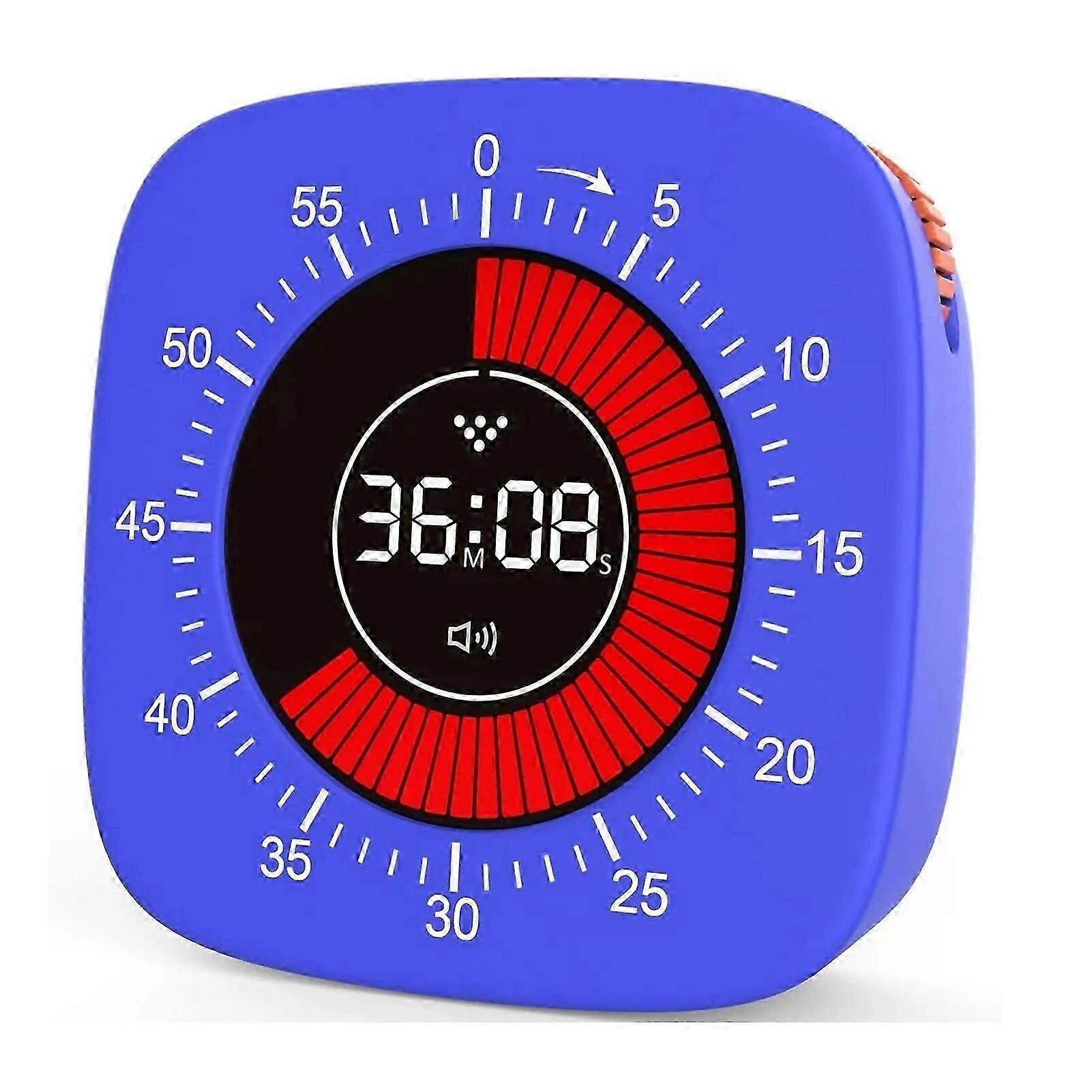 60 Minutes Visual Timer Rechargeable Classroom Countdown Silent Timer Mechanical Dual Time Clock compatible with Timer Management Tool