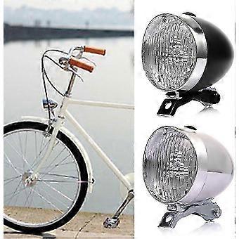 Fanale Anteriore Bici - Stile Retrò - Luce 3 LED - Alimentazione a Batteria - 2 Modalità - Staffa Inclusa